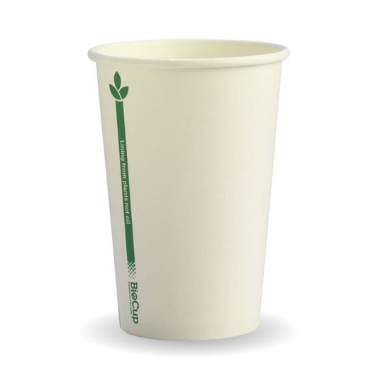 10oz White Green Line BioCup|10oz Paper Cup Line Drawing