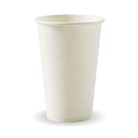 350ml / 12oz (80mm) White Single Wall BioCup