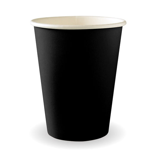 390ml / 12oz (90mm) Black Aqueous Single Wall BioCup|390ml / 12oz (90mm) Black Aqueous Single Wall BioCup Line Drawing