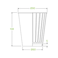 12oz Leaf BioCup - Double Wall|12oz Leaf BioCup Line Drawing - Double Wall Line Drawing