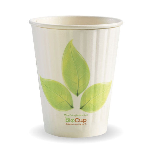 12oz Leaf BioCup - Double Wall|12oz Leaf BioCup Line Drawing - Double Wall Line Drawing