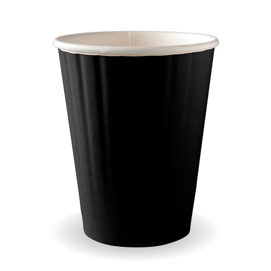 390ml / 12oz (90mm) Black Aqueous Double Wall BioCup|390ml / 12oz (90mm) Black Aqueous Double Wall BioCup Line Drawing