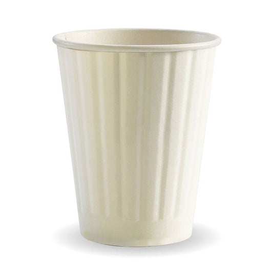12oz White BioCup - Double Wall|12oz White BioCup Line Drawing - Double Wall Line Drawing