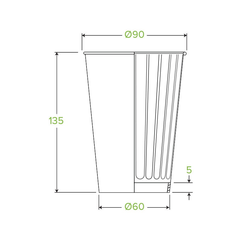 16oz (90mm) Art Series Double Wall BioCup group of three in assorted designs|16oz (90mm) Art Series Double Wall BioCup Line Drawing