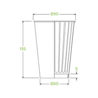 16oz (90mm) Art Series Double Wall BioCup group of three in assorted designs|16oz (90mm) Art Series Double Wall BioCup Line Drawing