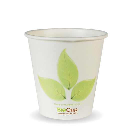 6oz Leaf Single Wall BioCup|6oz Leaf BioCup Line Drawing