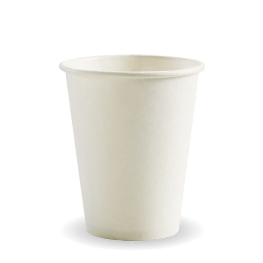 8oz White BioCup|8oz White BioCup Line Drawing