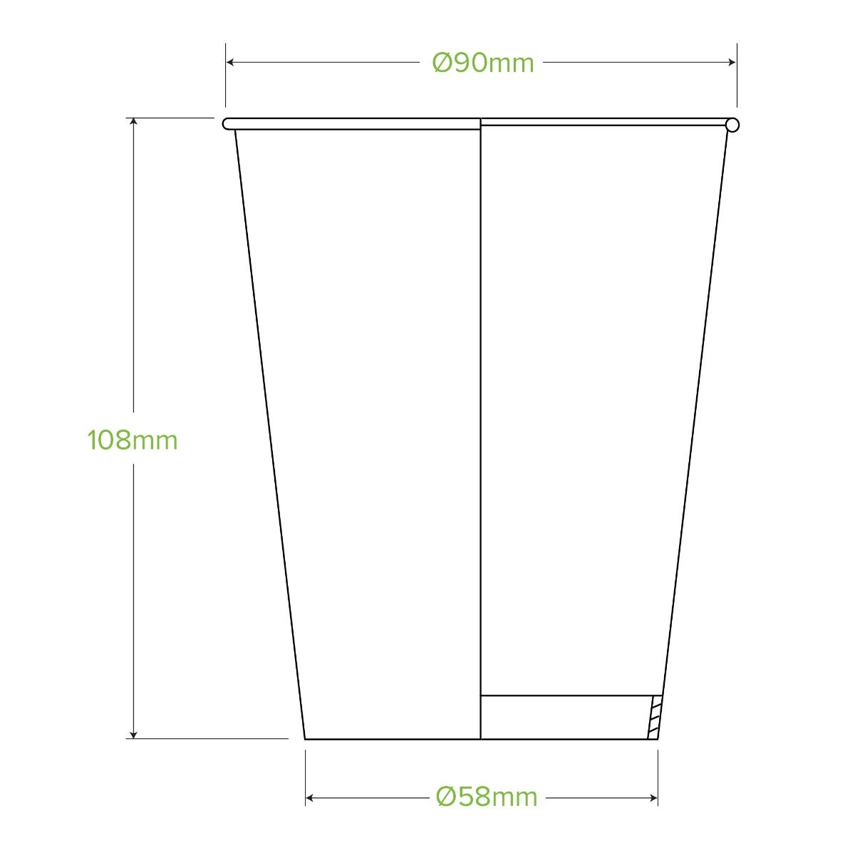 12oz green cold paper cup|12oz green cold paper cup drawing|green eco cold cup with green stripe paper straw