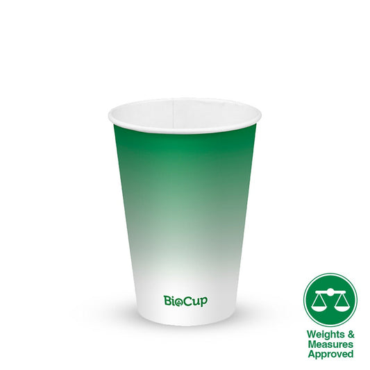 14oz green cold paper cup|14oz green cold paper cup drawing|hand holding a green eco cold cup with paper straw