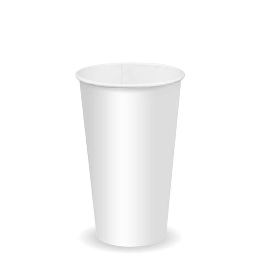 16oz White Cold Paper Cup|16oz White Cold Paper Cup Line Drawing