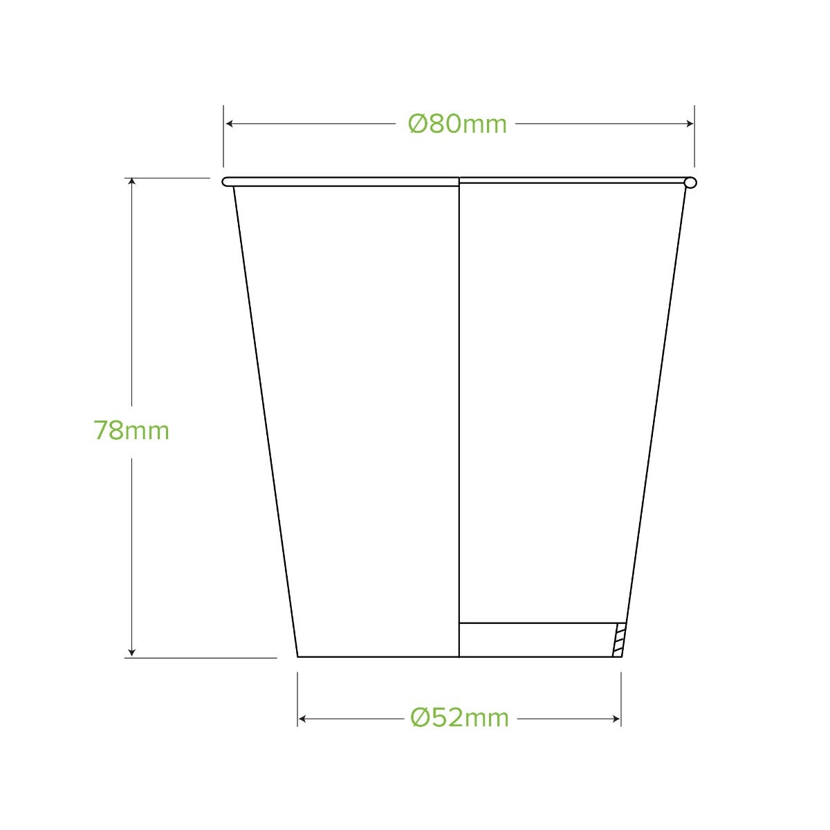 200ml green cold paper cup |200ml green cold paper cup drawing