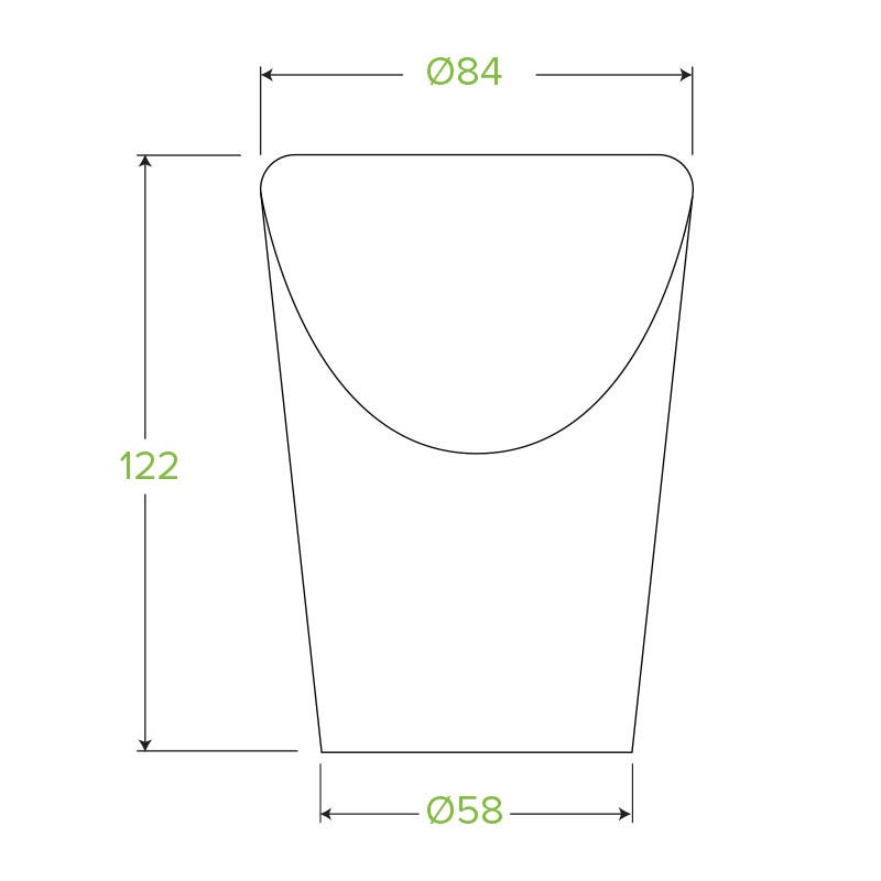 12oz Kraft Chip BioCup|12oz Kraft Chip BioCup Line Drawing