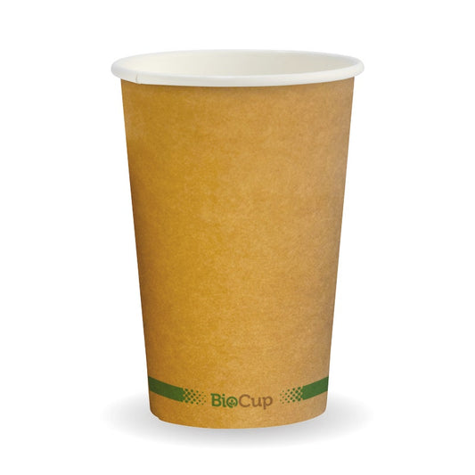 10oz Kraft Green Line BioCup|10oz Kraft Green Line BioCup Line Drawing