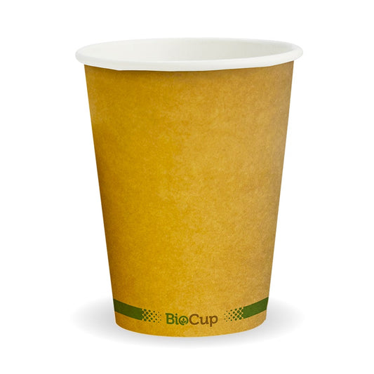 390ml / 12oz (90mm) Kraft Green Stripe Single Wall BioCups|390ml / 12oz (90mm) Kraft Green Stripe Single Wall BioCups Line Drawing