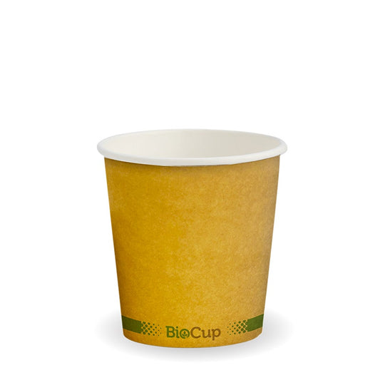 120ml / 4oz (63mm) Kraft Green Stripe Single Wall BioCups|120ml / 4oz (63mm) Kraft Green Stripe Single Wall BioCups Line Drawing