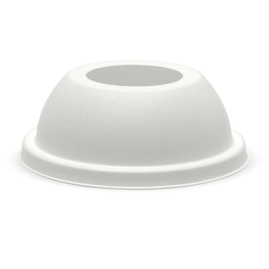 105mm Plant Fibre Wide Hole Dome Cold Paper BioCup Lid|105mm Plant Fibre Wide Hole Dome Cold Paper BioCup Lid Top View|105mm Plant Fibre Wide Hole Dome Cold Paper BioCup Lid Line Drawing