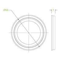 4oz PS White No Hole Lid|4oz PS White No Hole Lid top view|4oz PS White No Hole Lid Line Drawing
