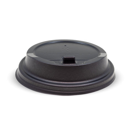 80mm Small Black Reclosable PLA BioCup Lid|80mm Small Black Reclosable PLA BioCup Lid Top View