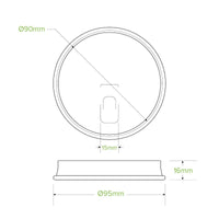 8-24oz 90mm Large Flat BioCup Paper Lid |8-24oz 90mm Large Flat BioCup Paper Lid drawing