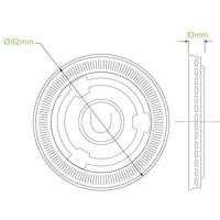 390-650ml 12-22oz 90mm PLA Paper Cold Cup Clear Flat Slot Lid|390-650ml 12-22oz 90mm PLA Paper Cold Cup Clear Flat Slot Lid Line Drawing|390-650ml 12-22oz 90mm PLA Paper Cold Cup Clear Flat Slot Lid|hand holding two paper BioCup with paper straws covered with PLA lid