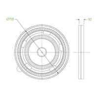 12, 16, 24 & 32oz BioBowl PP Lid|12, 16, 24 & 32oz BioBowl PP Lid Line Drawing