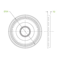 8oz PP Clear Flat Lid|8oz PP Clear Flat Lid Line Drawing