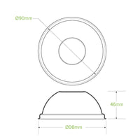 250ml / 8oz PLA Dome Paper Bowl Lid|250ml / 8oz PLA Dome Paper Bowl Lid Line Drawing