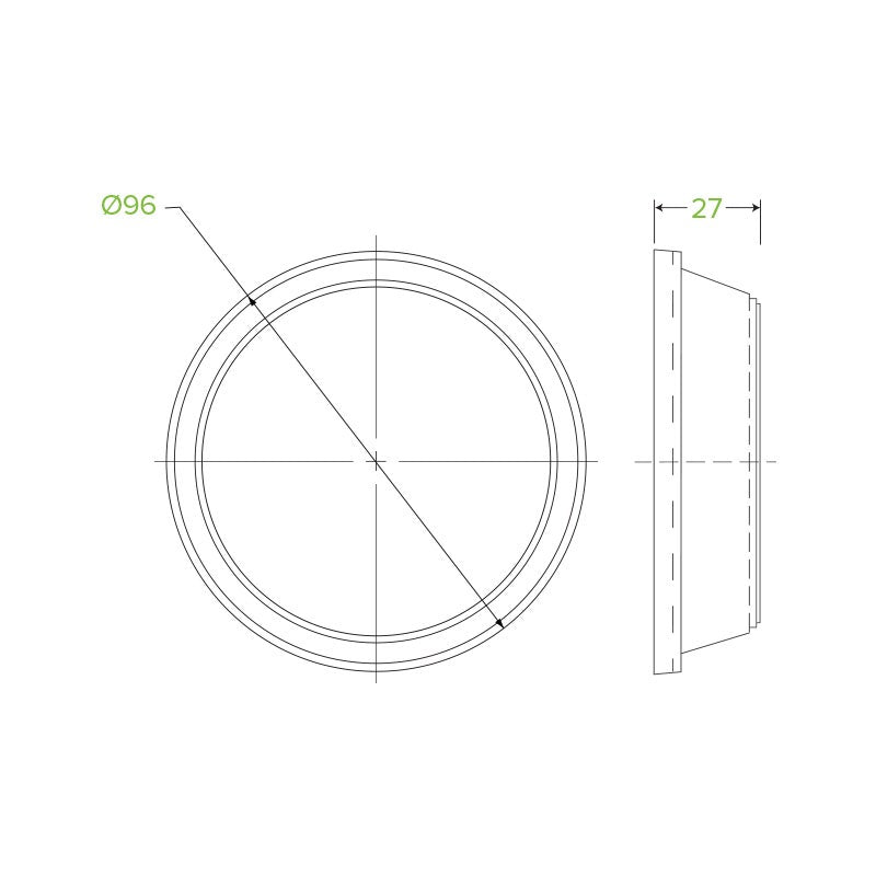 300-700ml Clear Dome No Hole Lid|300-700ml Clear Dome No Hole Lid Line Drawing