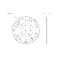 300-700ml Clear Flat Lid|300-700ml Clear Flat Lid Line Drawing