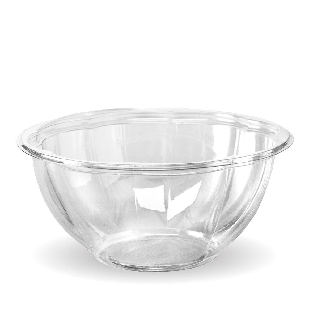 |Clear disposable bowl filled with fresh salad