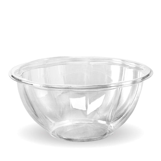 |Clear disposable bowl filled with fresh salad