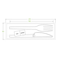 6.5" PLA Knife, Fork, Napkin, Salt & Pepper Set