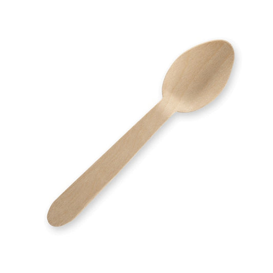 10cm Unbranded Wood Tea Spoon|10cm Unbranded Wood Tea Spoon Line Drawing