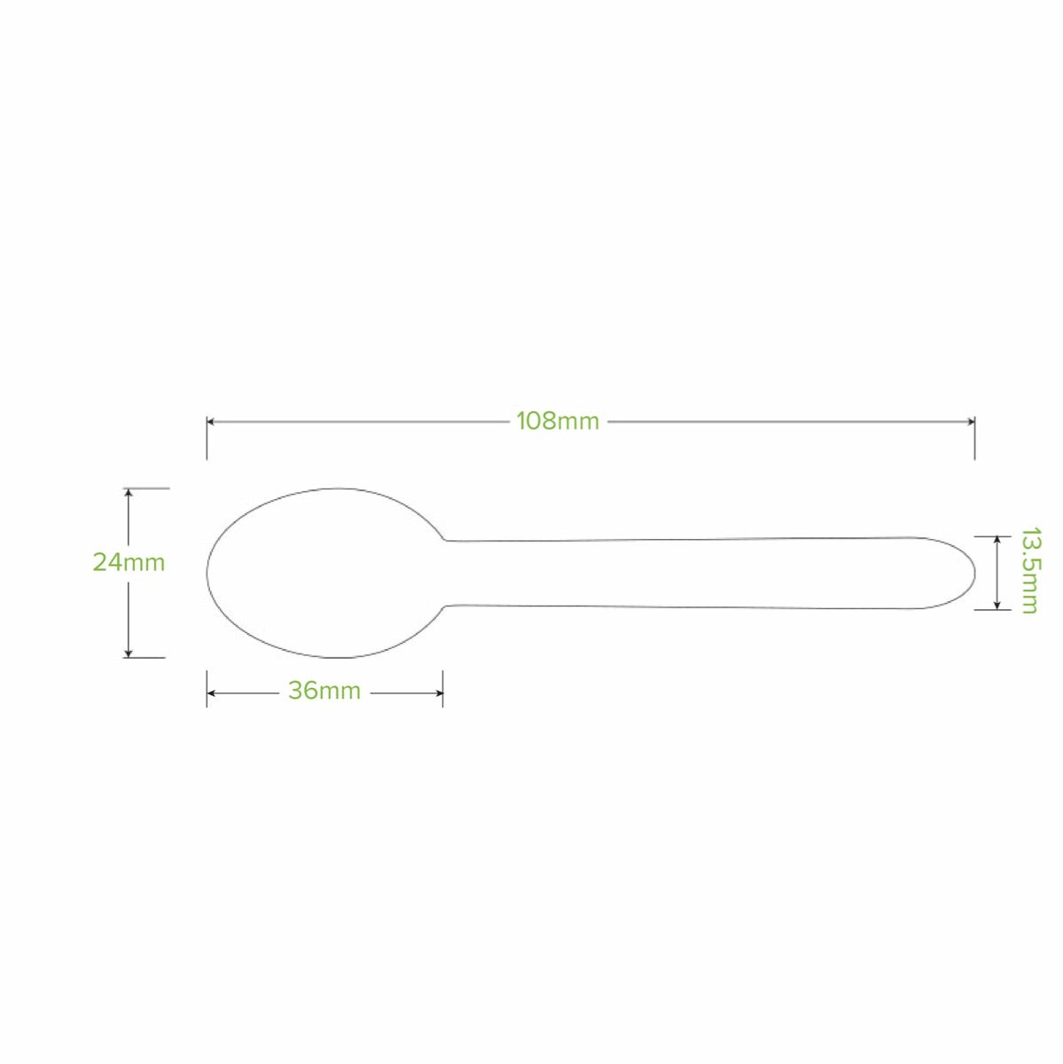 10cm Coated Wood Teaspoon|10cm coated teaspoon drawing