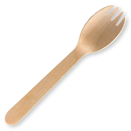16cm Unbranded Wood Spork Line Drawing|16cm Unbranded Wood Spork