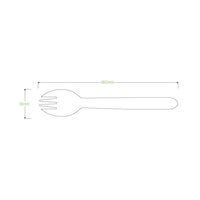 16cm Wood Spork Line Drawing|16cm Wood Spork