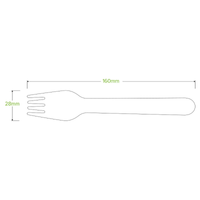 16cm Unbranded Wood Fork|16cm Unbranded Wood Fork Line Drawing