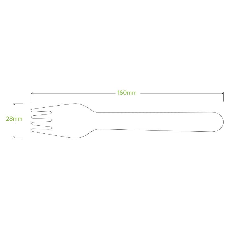 16cm Coated Wood Fork|16cm Coated Wood Fork Line Drawing