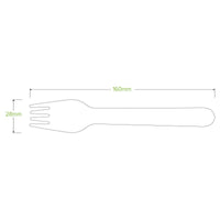 16cm Coated Wood Fork|16cm Coated Wood Fork Line Drawing