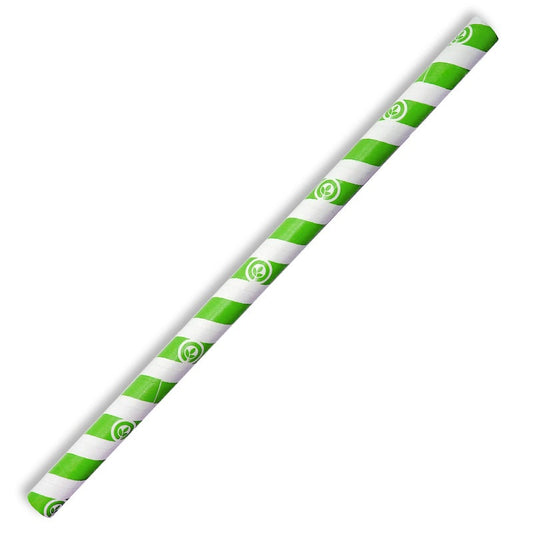 10mm Jumbo Green Stripe BioStraw|10mm Jumbo Green Stripe BioStraw Line Drawing