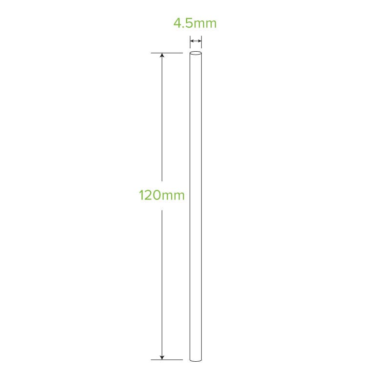 Compostable Cocktail Green BioStraw|Compostable Cocktail Green BioStraw Line Drawing