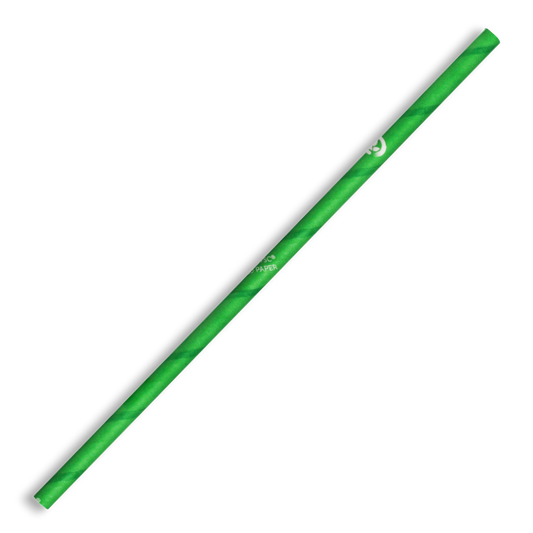 6mm Regular Green Paper BioStraw|6mm Regular BioStraw Line Drawing|Kombucha in BioPak clear cold cup with green paper straw