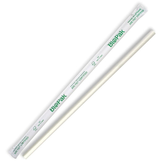 6mm Regular White BioStraw - Individual Wrapped|6mm Regular White BioStraw - Individual Wrapped Line Drawing