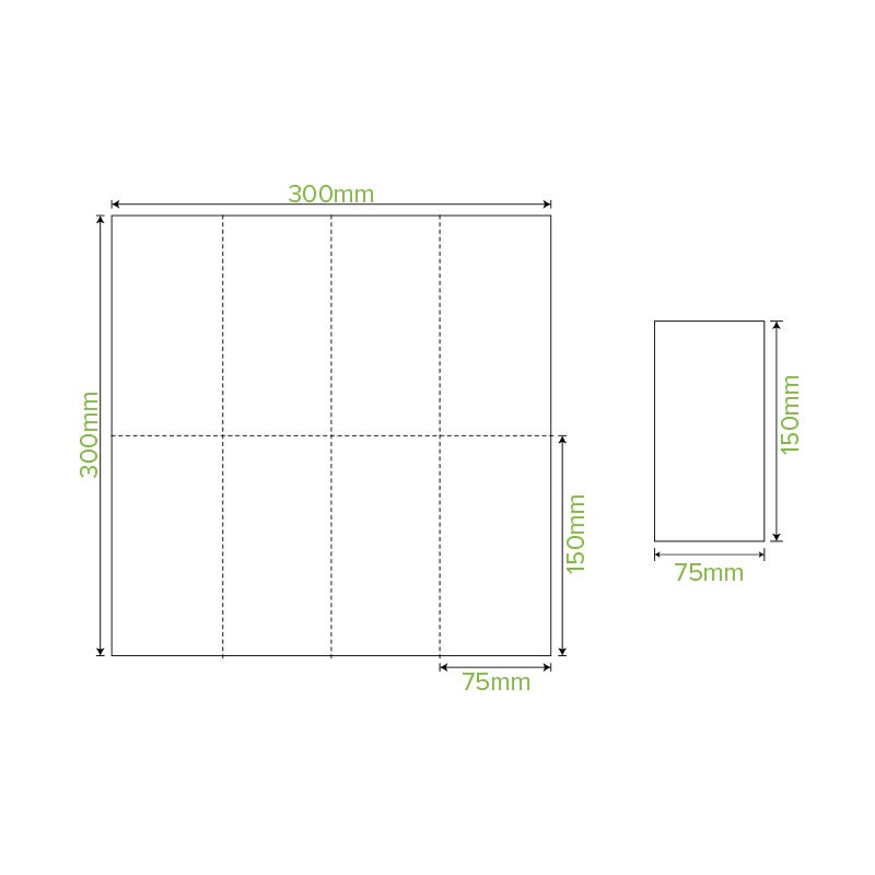 2 Ply 1/8 Fold Natural Lunch BioNapkin|2 Ply 1/8 Fold Natural Lunch BioNapkin Line Drawing
