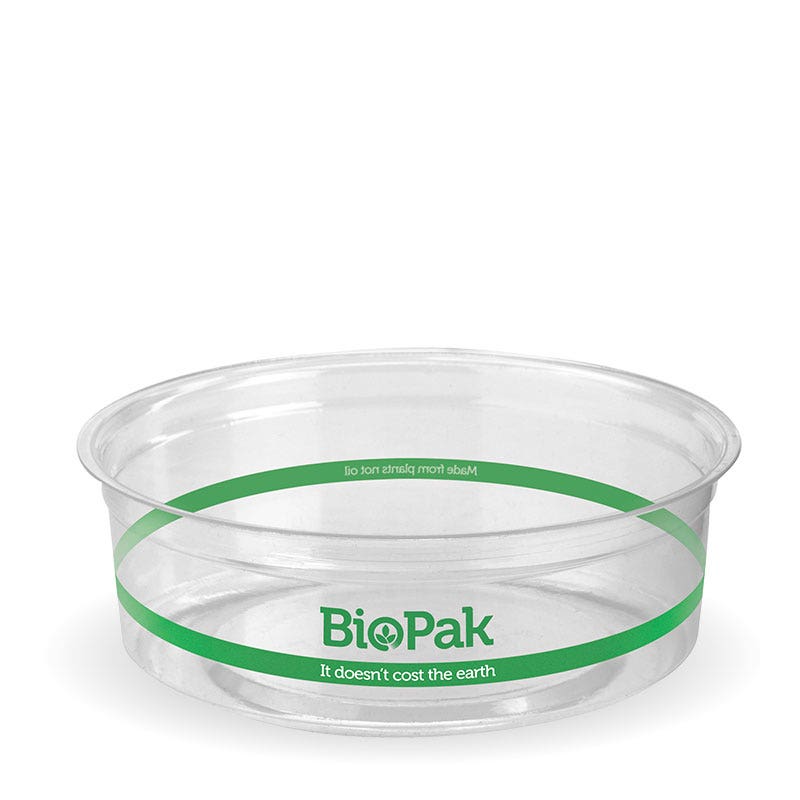 240ml Clear BioBowl|240ml Clear BioBowl Top View Line Drawing |clear BioBowl brimming with acai and fresh fruits, accompanied by an art series coffee cup|240ml Clear BioBowl Line Drawing