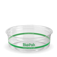 240ml Clear BioBowl|240ml Clear BioBowl Top View Line Drawing |clear BioBowl brimming with acai and fresh fruits, accompanied by an art series coffee cup|240ml Clear BioBowl Line Drawing