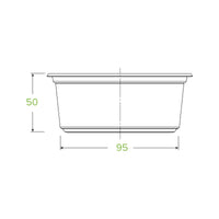 360ml Clear BioBowl|360ml Clear BioBowl Line Drawing Top View |360ml Clear BioBowl overflowing with acai and fresh fruits|360ml Clear BioBowl Line Drawing