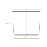 700ml Clear Unbranded BioBowl|700ml Clear Unbranded BioBowl Line Drawing|700ml Clear Unbranded BioBowl Line Drawing Top View