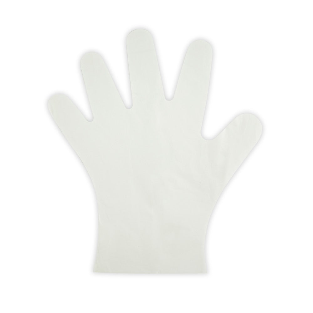 BioPak compostable gloves|Compostable gloves line drawing|hand wearing BioPak compostable food handling gloves while holding BioCane takeaway bowl