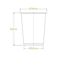 200ml Clear Unbranded BioCup|200ml Clear Unbranded BioCup Line Drawing